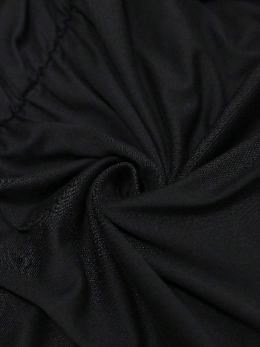 Combinaison short femme grande taille à épaules dénudées et taille ceinturée