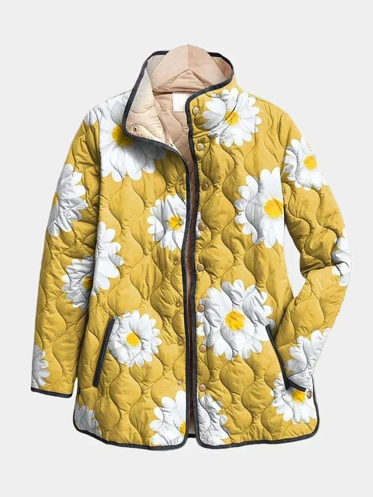 Veste femme matelassée à imprimé floral mi-saison