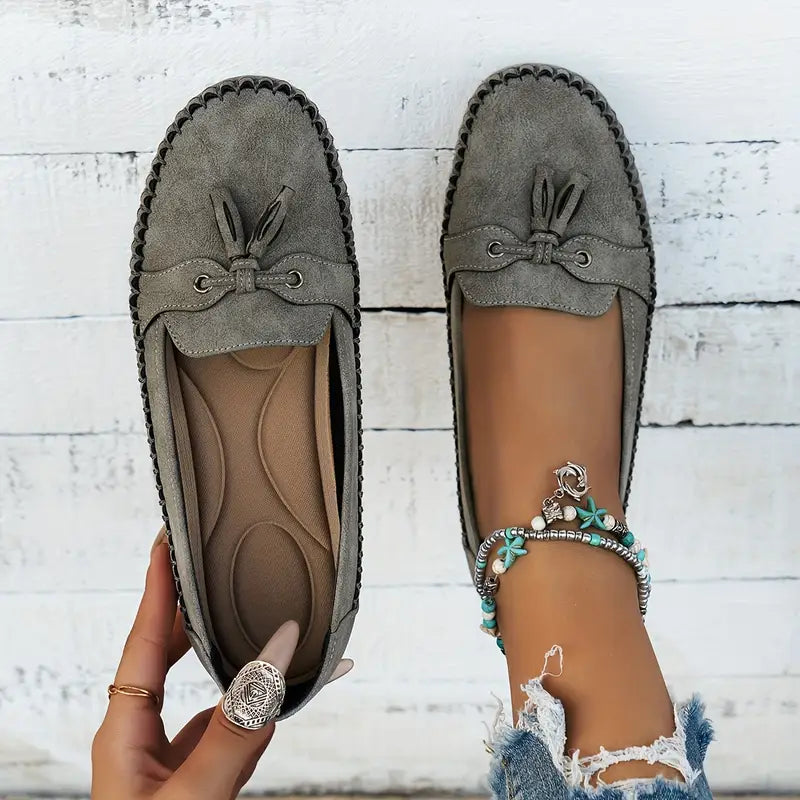 Mocassins Femme Souples à Nœud Décoratif et Semelle Flexible pour Usage Quotidien