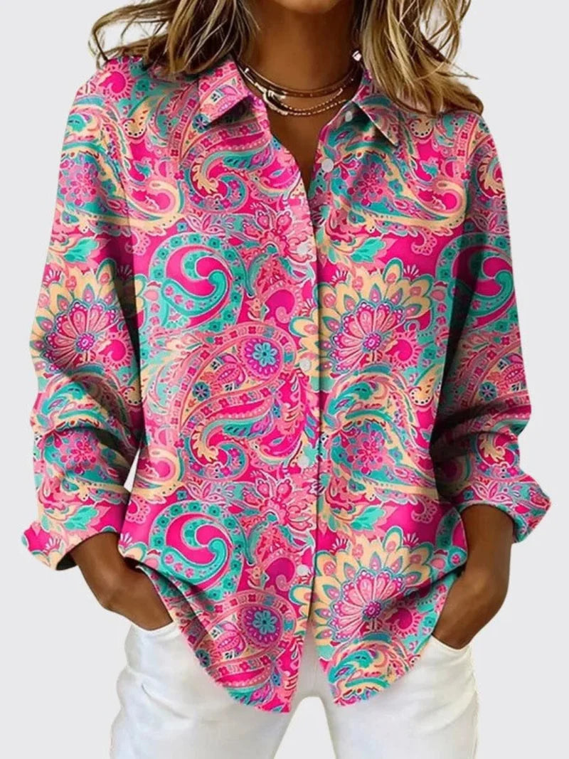 Chemise femme imprimée paisley à coupe ample
