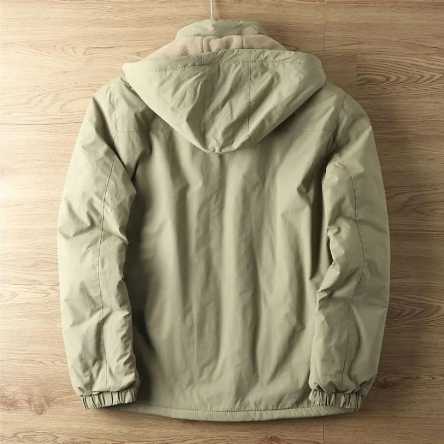 Veste imperméable homme à capuche et fermeture zippée