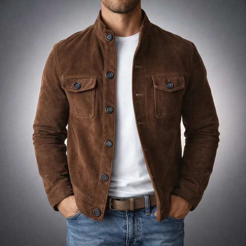 Surchemise homme effet suède avec poches poitrine