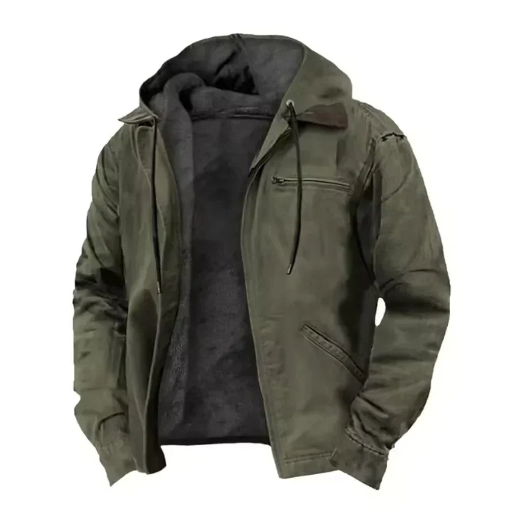 Veste homme à capuche zippée et doublure chaude