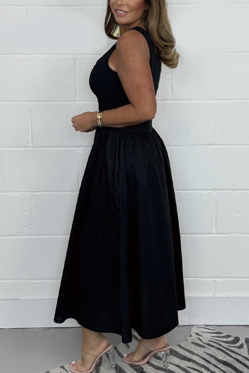 Robe Midi Femme Sans Manches Ligne A pour Été Élégante et Confortable