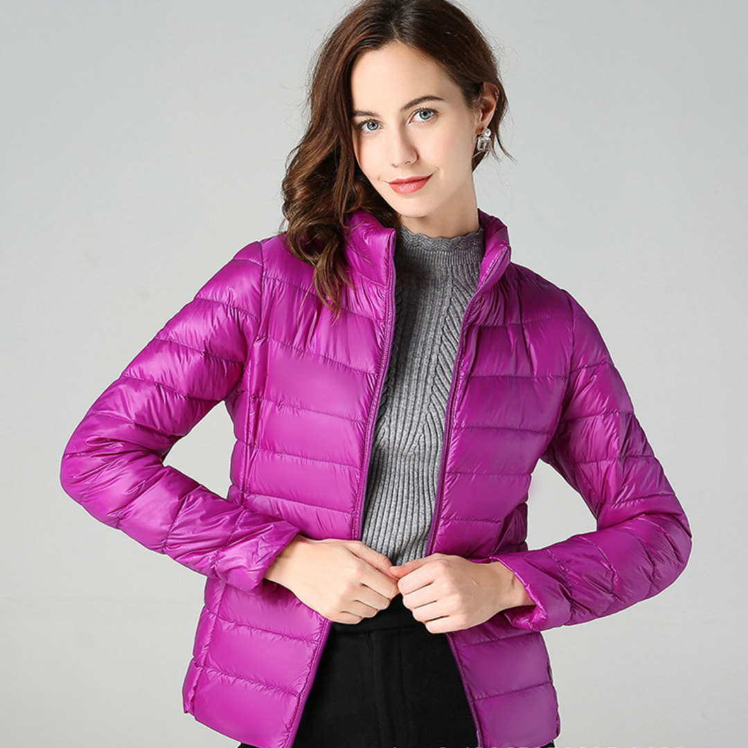 Rhoselle™ - Veste En Duvet Ultralégère Avec Plis Sophistiqués