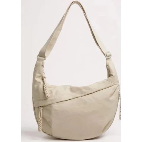 Sac banane femme en nylon côtelé avec bandoulière réglable