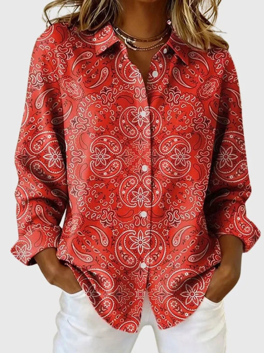 Chemise femme imprimée paisley à coupe ample