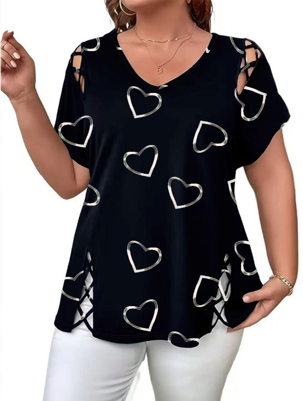 Blouse femme tie-dye avec découpes lacées sur les côtés
