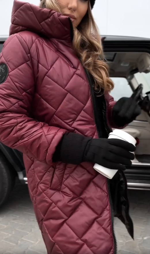 Cyranella™ - Veste Longue Matelassée Femme avec Capuche