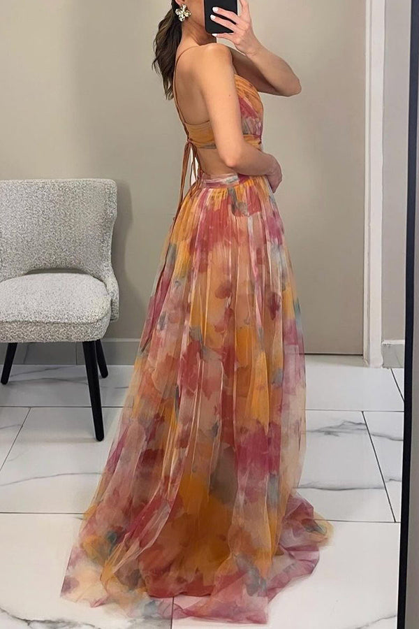 Robe Maxi Florale Fluide pour Femme Coupe Élégante en Tissu Léger