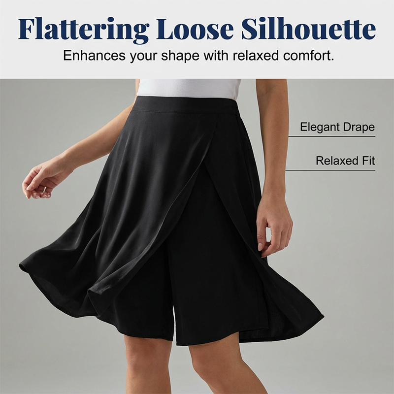 Jupe Short Femme Taille Élastique Coupe Asymétrique Été