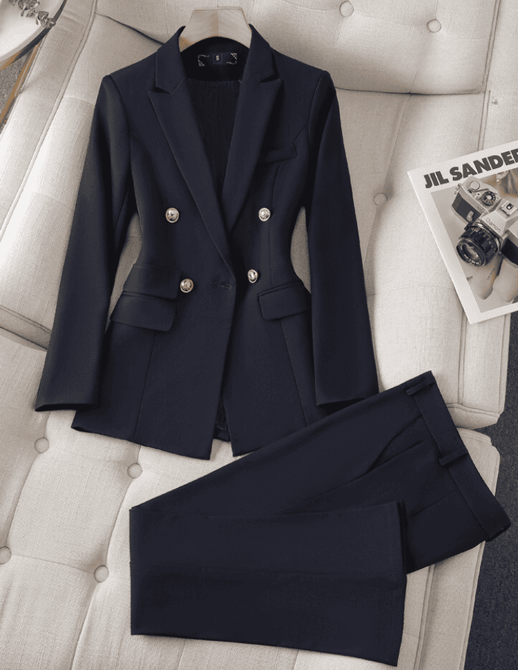 Ensemble Tailleur Femme Élégant – Blazer Structuré et Pantalon Ajusté