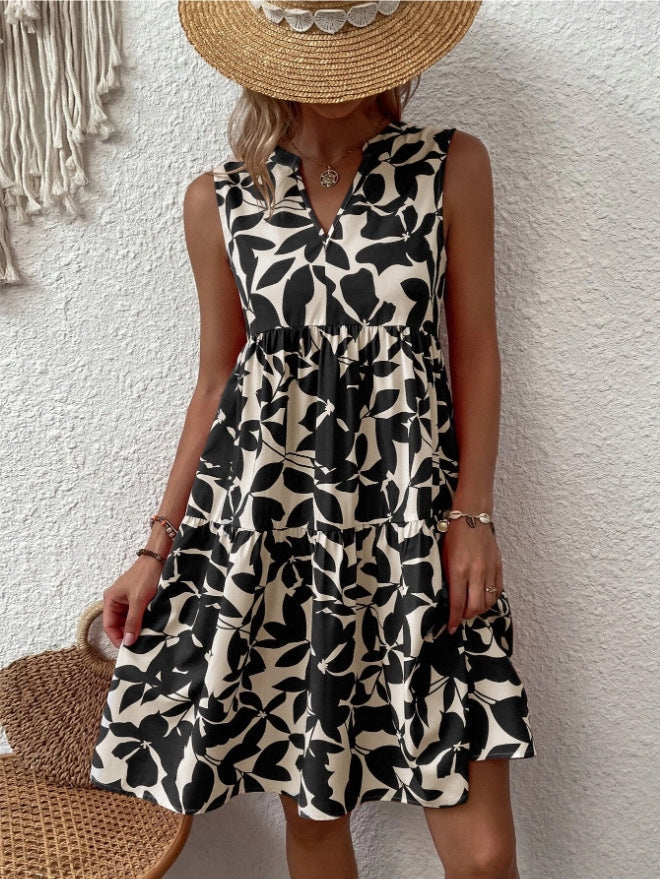 Robe courte femme à imprimé floral