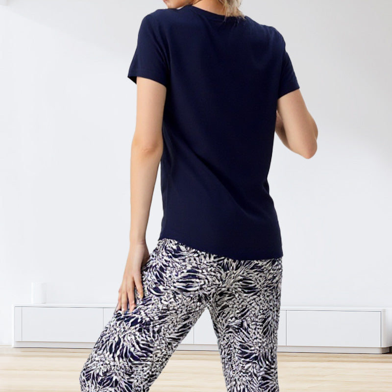 Ensemble Femme Décontracté Coton avec Pantalon Imprimé Fluide