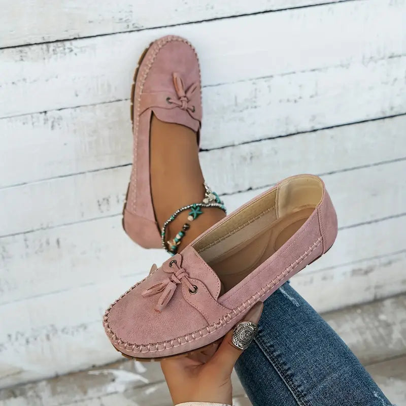 Mocassins Femme Souples à Nœud Décoratif et Semelle Flexible pour Usage Quotidien