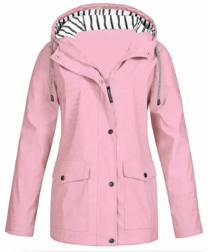 Veste imperméable femme à capuche avec poches pratiques