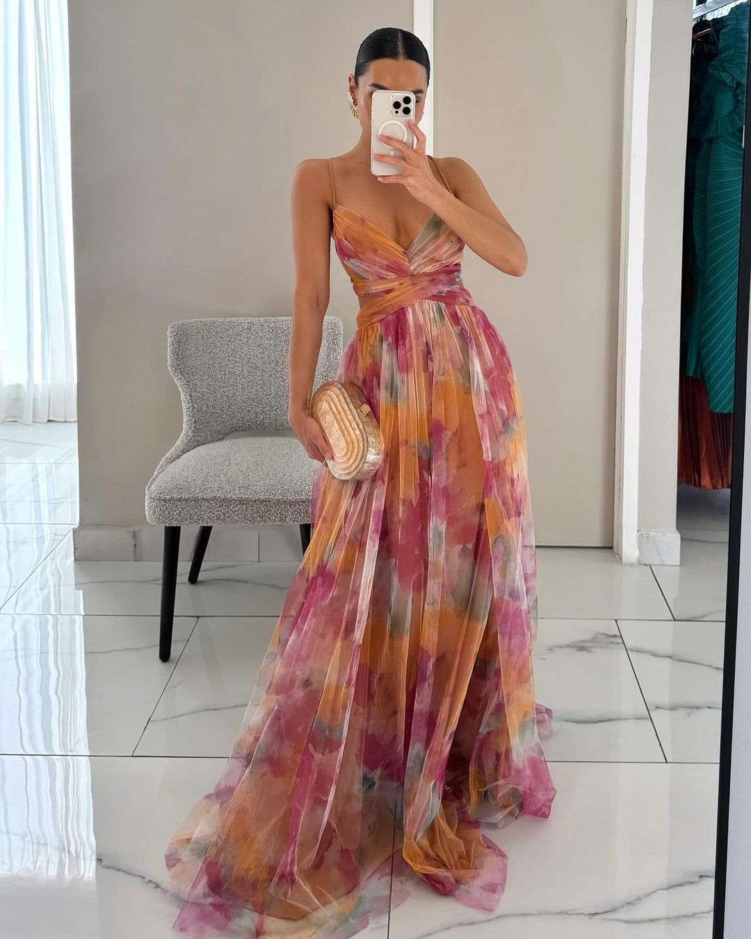 Robe Femme Maxi Fluide Élégante Bretelles Coupe Légère