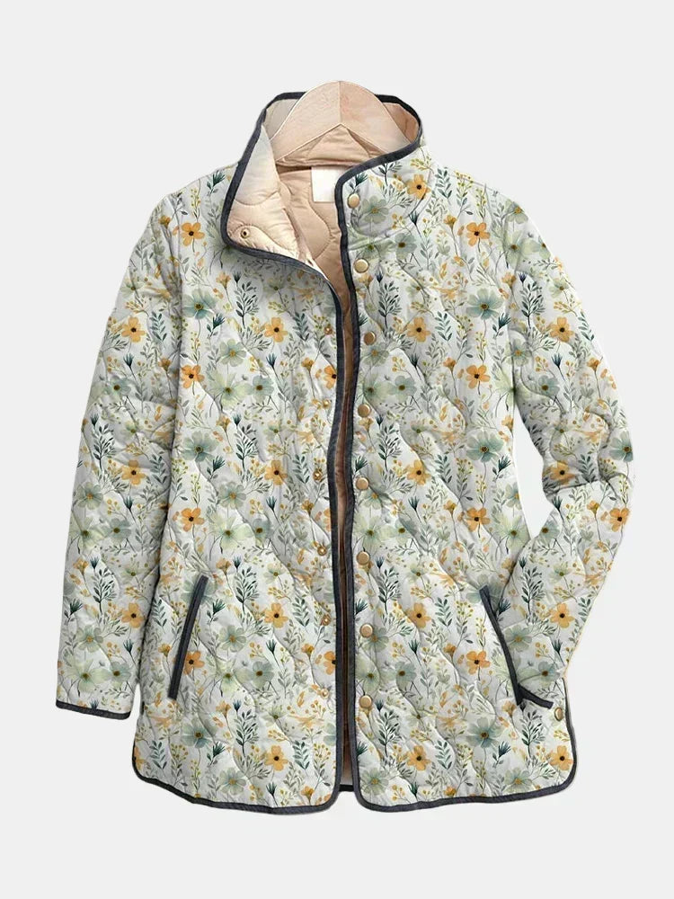 Veste femme matelassée à imprimé floral mi-saison