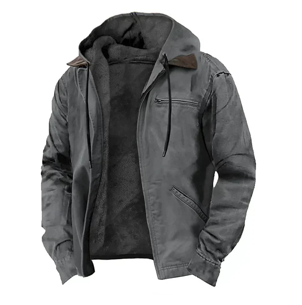 Veste homme à capuche zippée et doublure chaude