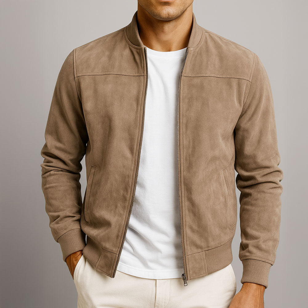 Veste Homme en Cuir Suédé – Élégance Intemporelle et Style Raffiné