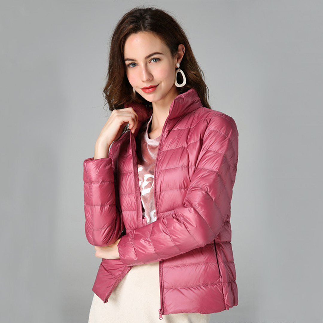 Rhoselle™ - Veste En Duvet Ultralégère Avec Plis Sophistiqués