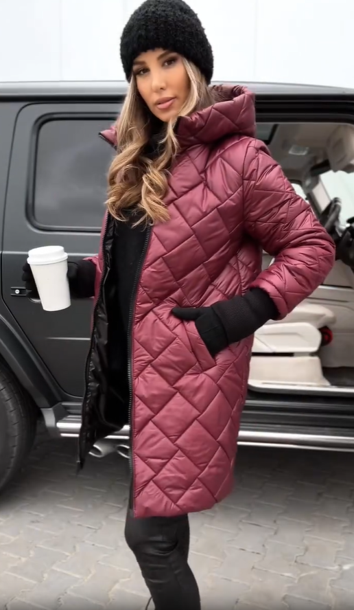Cyranella™ - Veste Longue Matelassée Femme avec Capuche