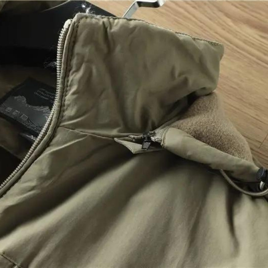 Veste imperméable homme à capuche et fermeture zippée