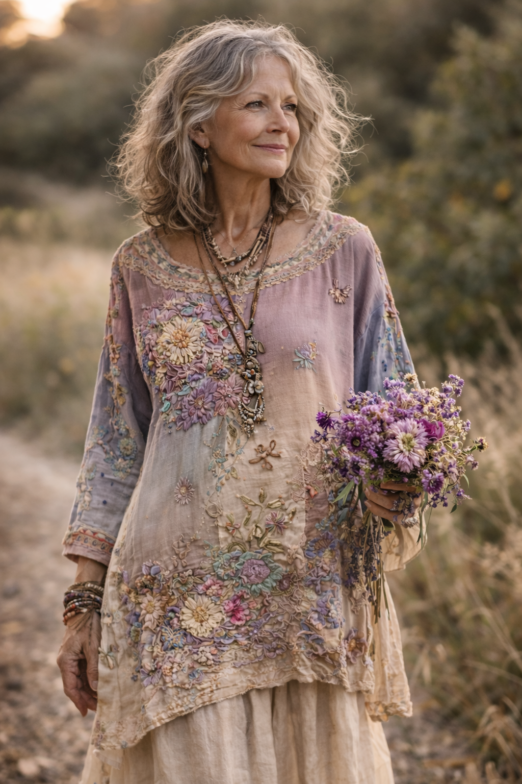 Robe Femme Patchwork Florale Coupe Ample Style Artistique