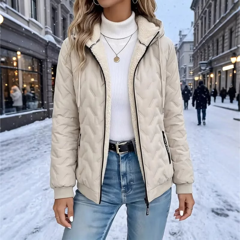 Veste matelassée femme à capuche et doublure polaire