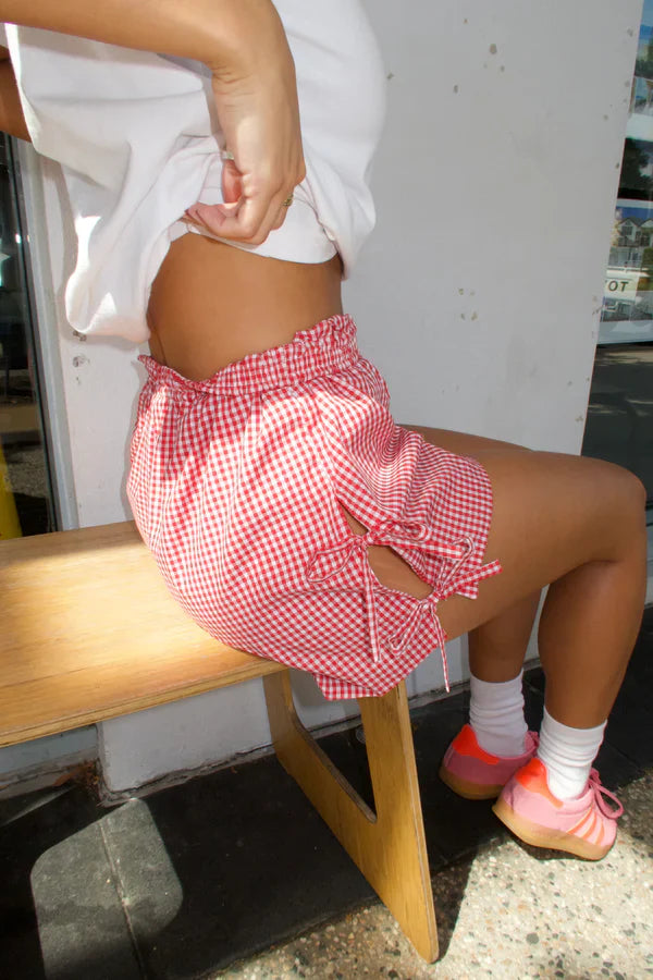 Short Femme Taille Haute à Nœuds Élégants