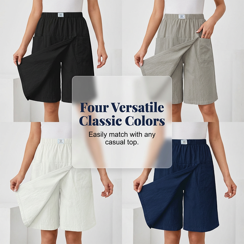 Jupe Short Femme Taille Élastique Coupe Asymétrique Été