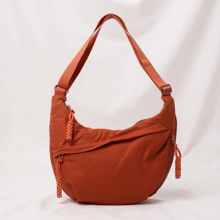 Sac banane femme en nylon côtelé avec bandoulière réglable