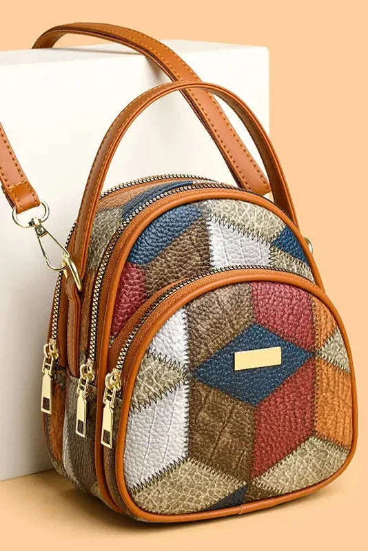 Sac femme patchwork avec bandoulière ajustable