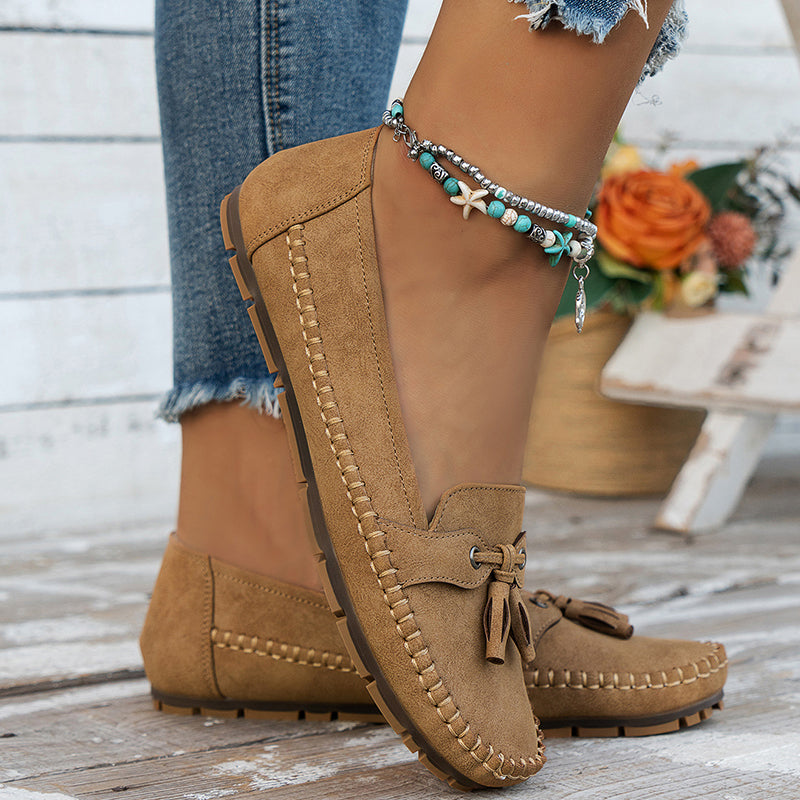 Mocassins Femme Souples à Nœud Décoratif et Semelle Flexible pour Usage Quotidien