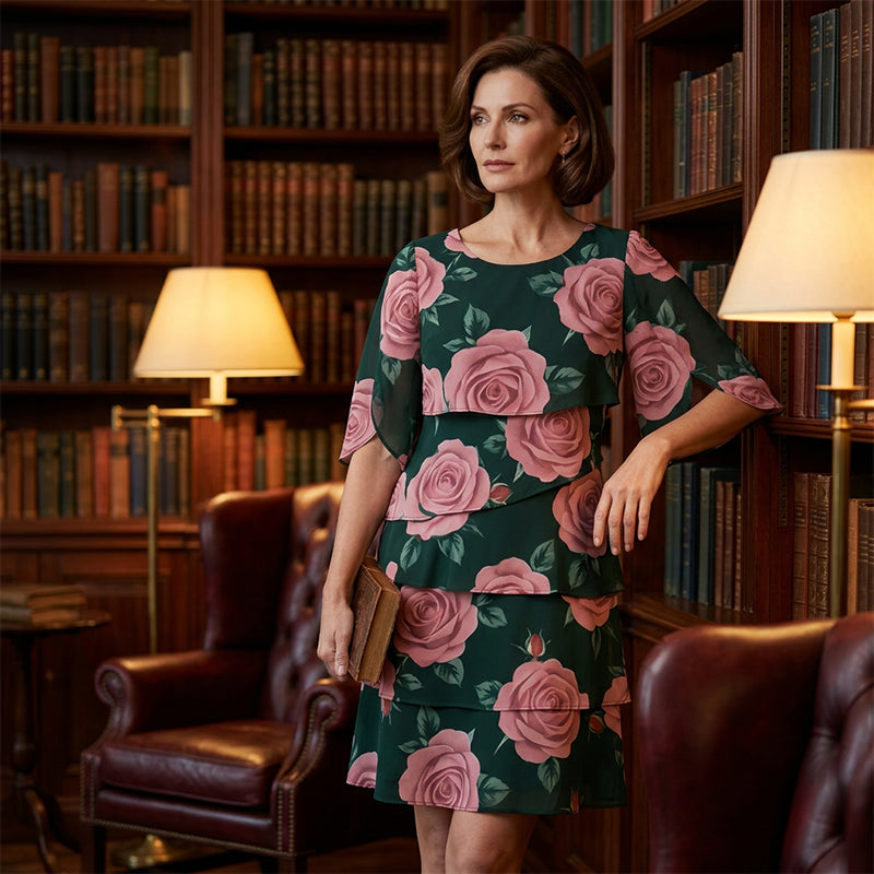 Robe Femme Fluide Motif Floral Élégant Été