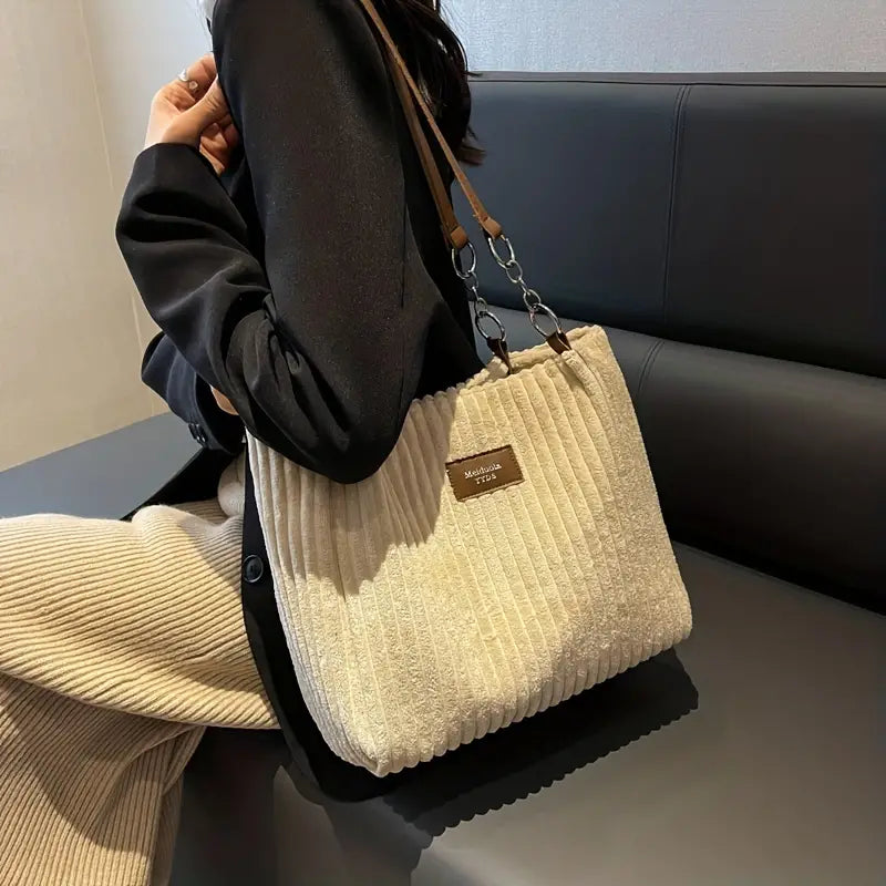 Sac Cabas Femme Texturé à Chaîne Élégante