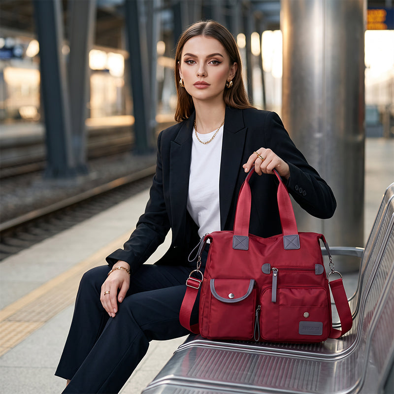 Grand sac tote femme imperméable en nylon avec bandoulière