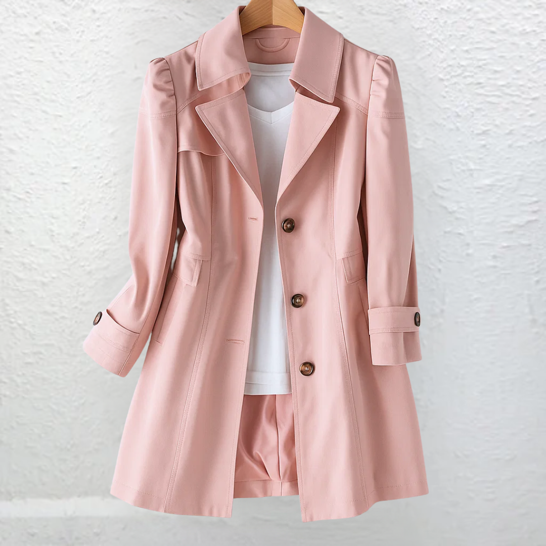 Manteau Trench Femme Élégant Vintage Coupe Ajustée Style Intemporel
