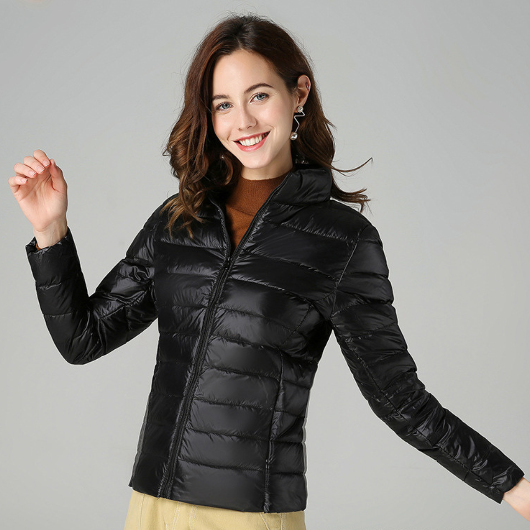 Rhoselle™ - Veste En Duvet Ultralégère Avec Plis Sophistiqués
