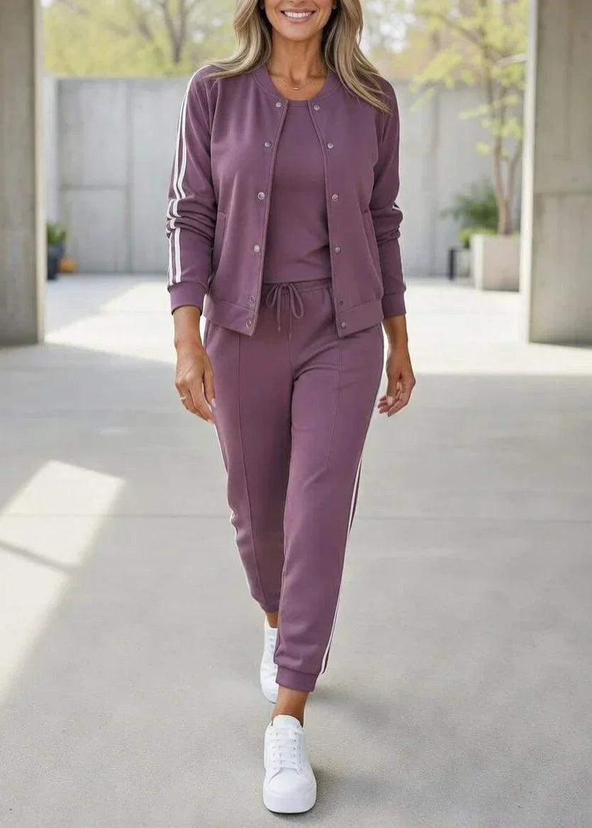 Ensemble Femme 3 Pièces Sport Chic Confort Pantalon Veste