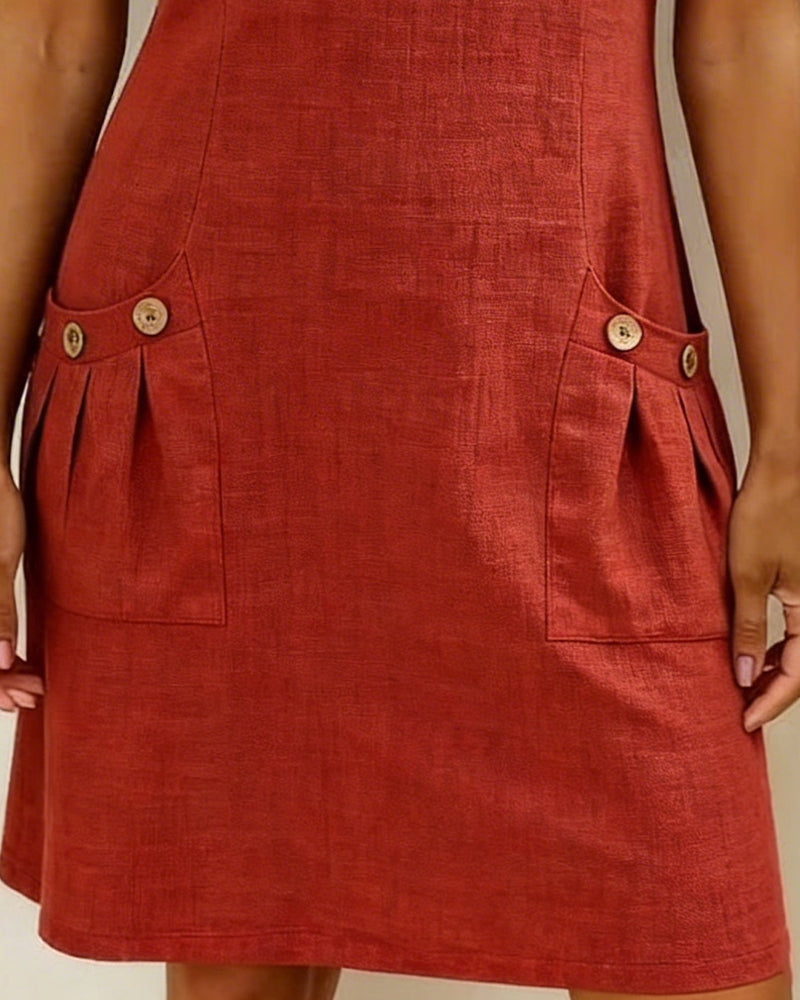 Robe Courte Femme Élégante avec Poches et Col Zippé Moderne