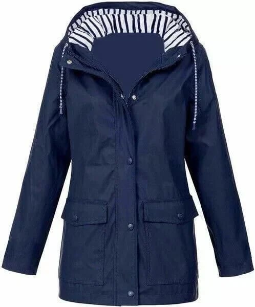 Veste imperméable femme à capuche avec poches pratiques
