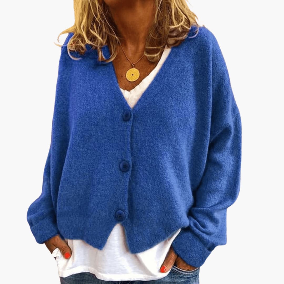 Cardigan femme en maille douce à boutons