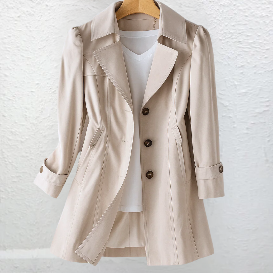 Trench Femme Vintage Coupe Cintrée Élégante Mi-Saison
