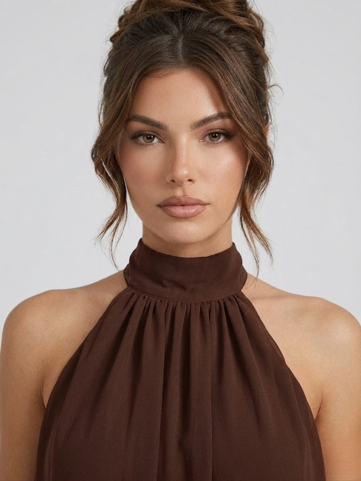 Robe Courte Femme Dos Nu Col Halter – Robe Volantée Été
