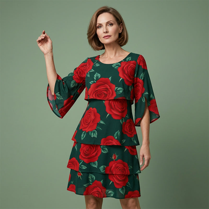 Robe Femme Fluide Motif Floral Élégant Été