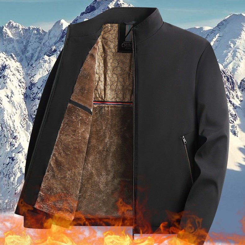 Veste homme chaude zippée à col montant
