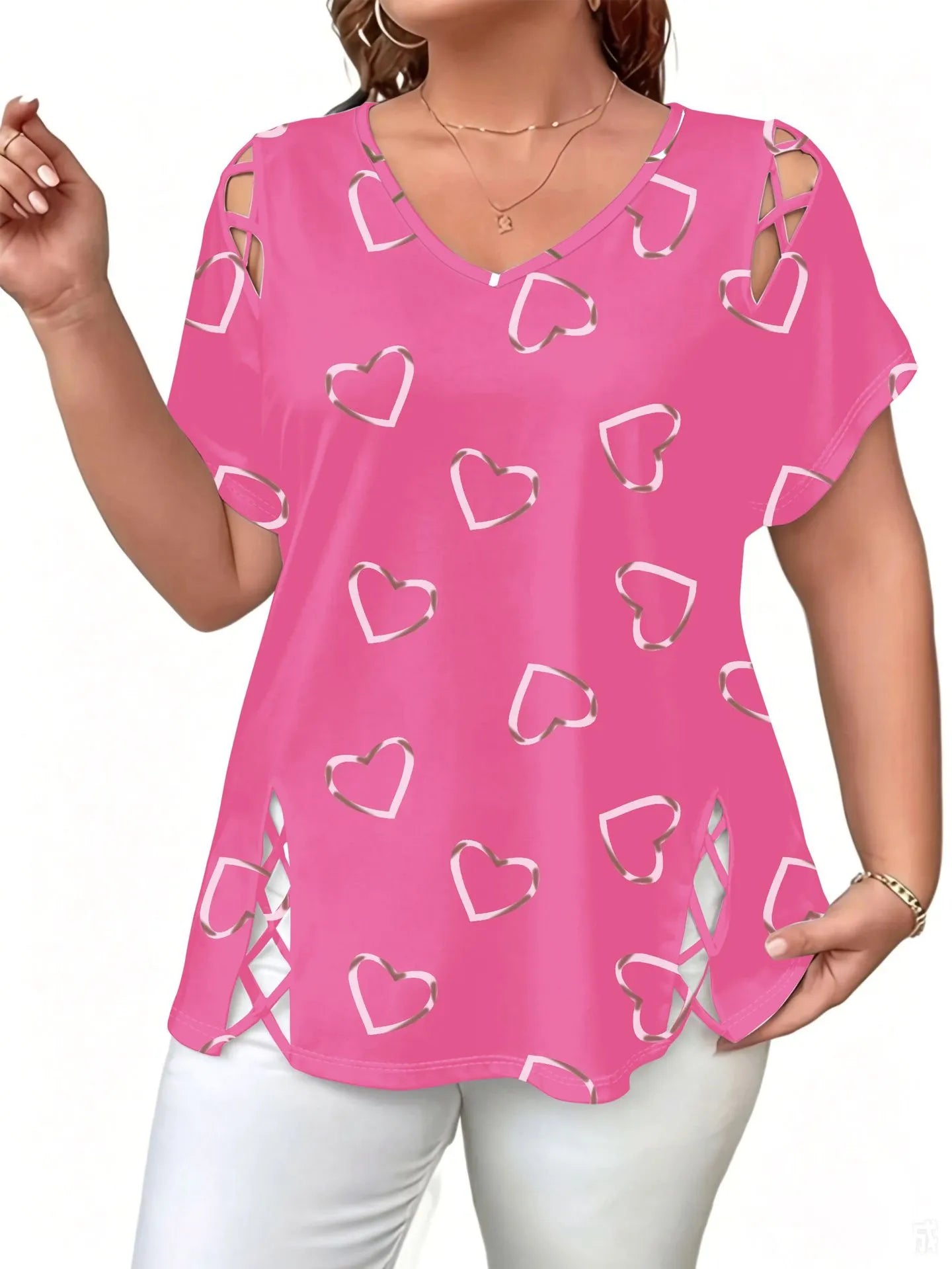 Blouse femme tie-dye avec découpes lacées sur les côtés