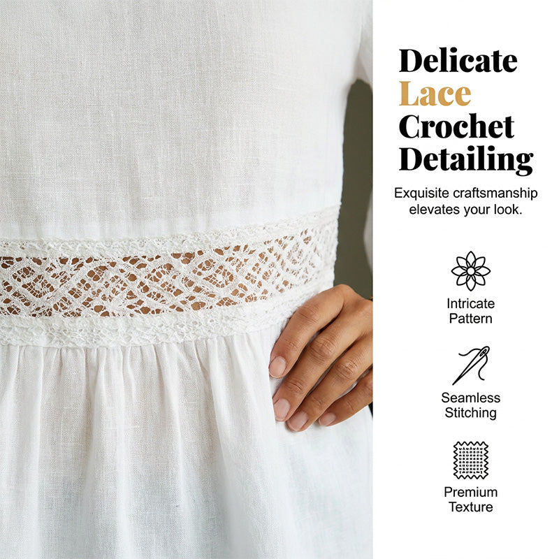 Blouse femme fluide avec dentelle délicate et manches volantées