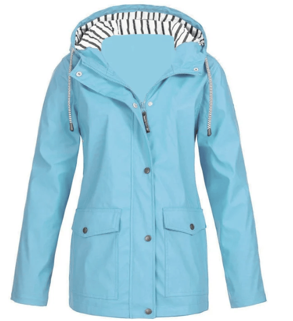 Veste imperméable femme à capuche avec poches pratiques